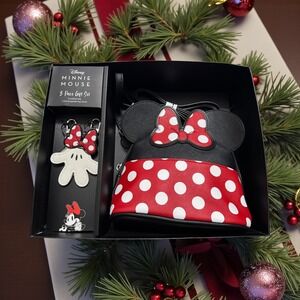 Disney Minnie Mouse 3‎ Piece Gift Set Crossbody Bag 2 Interchangeable Bag Charms